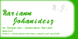 mariann johanidesz business card